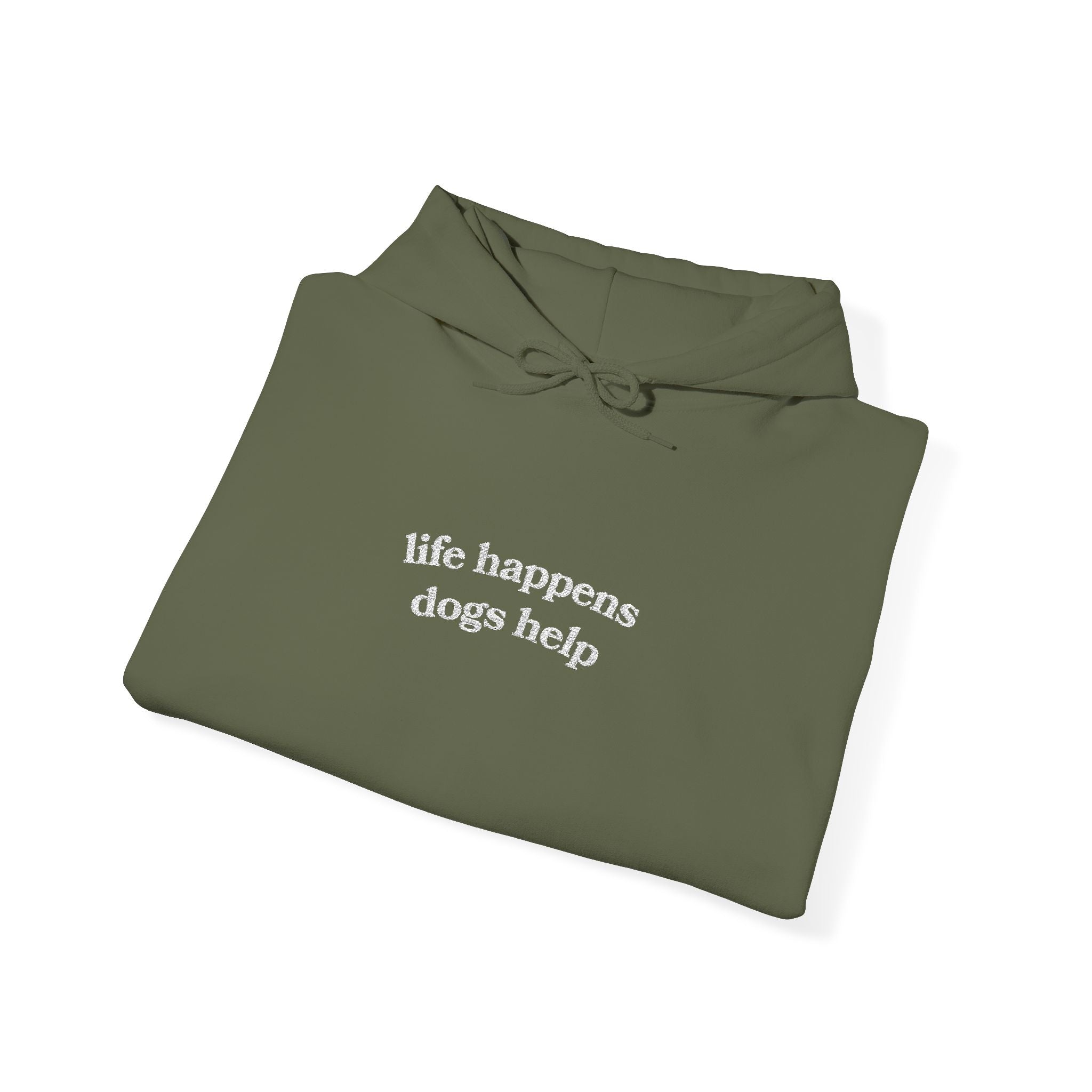 Hoodie “Life happens, dogs help” - Unisexe