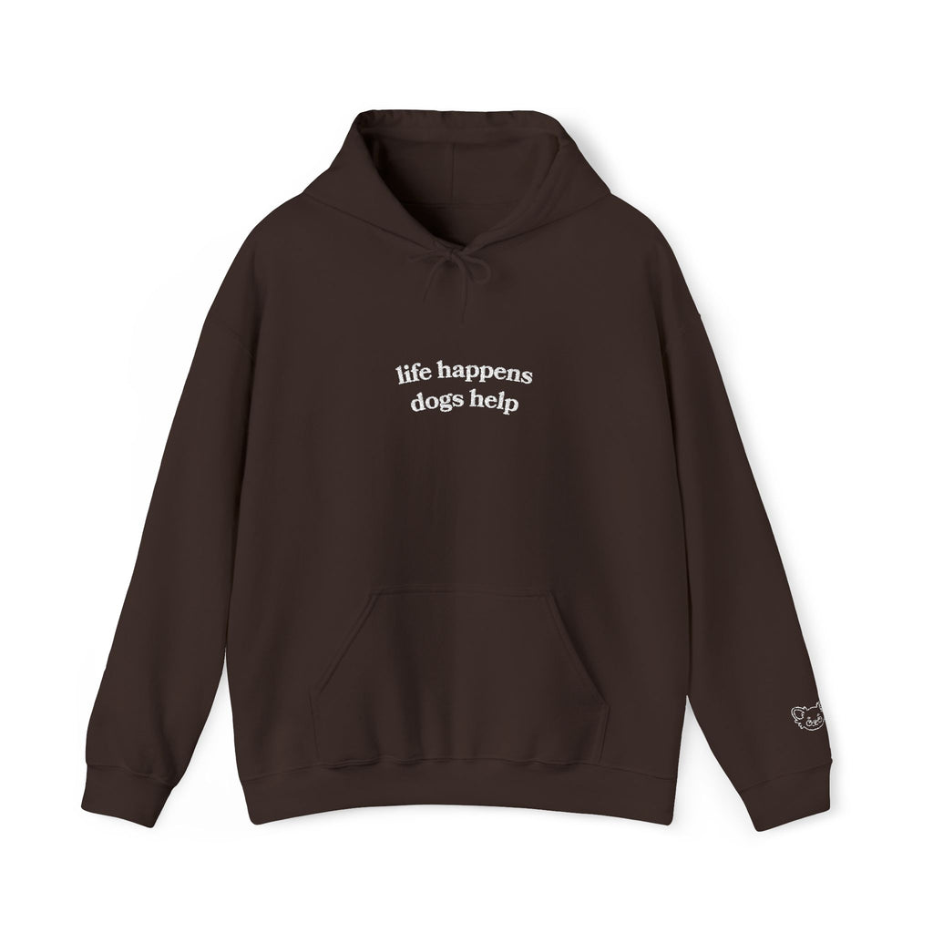 Hoodie “Life happens, dogs help” - Unisexe