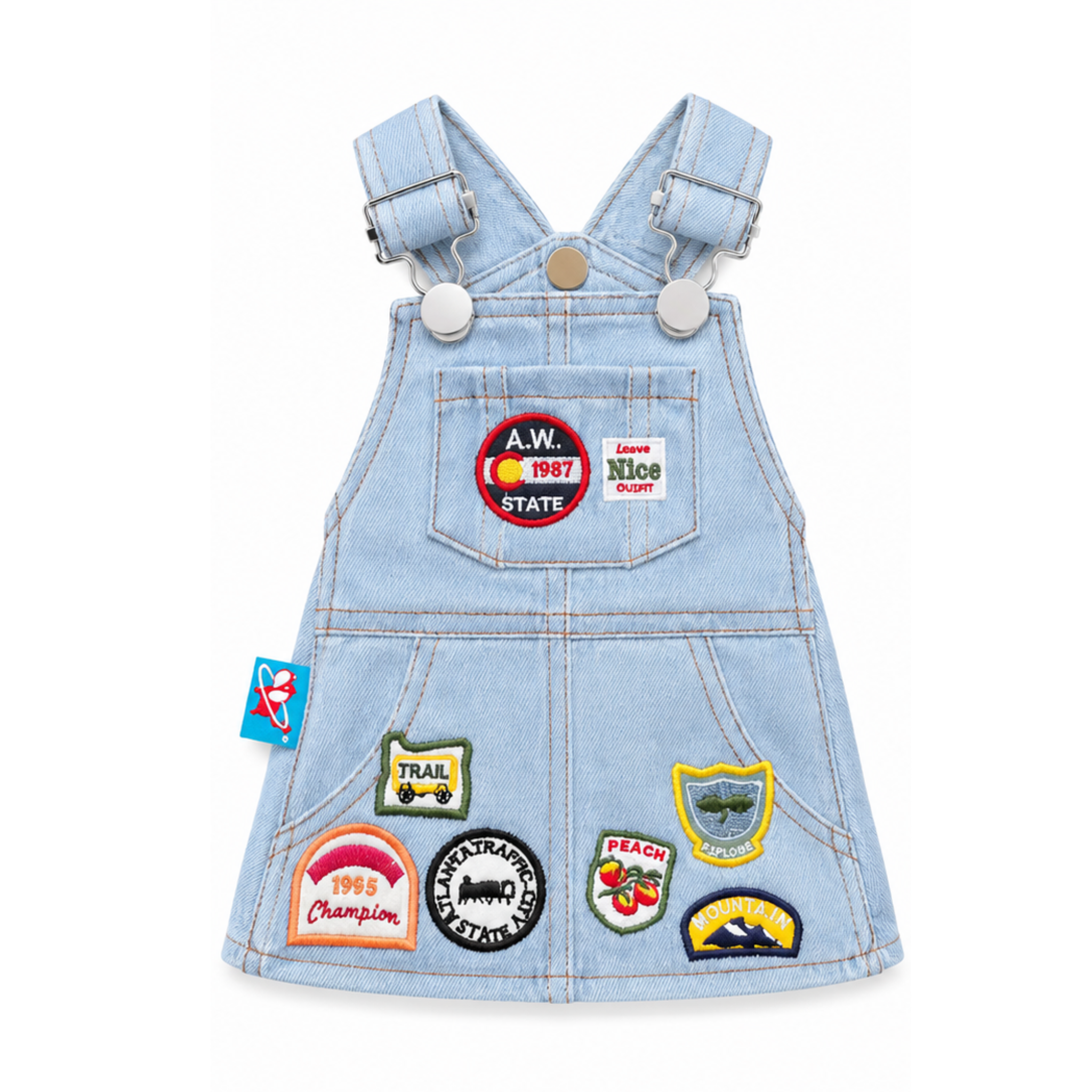 Denim Patch Overalls
