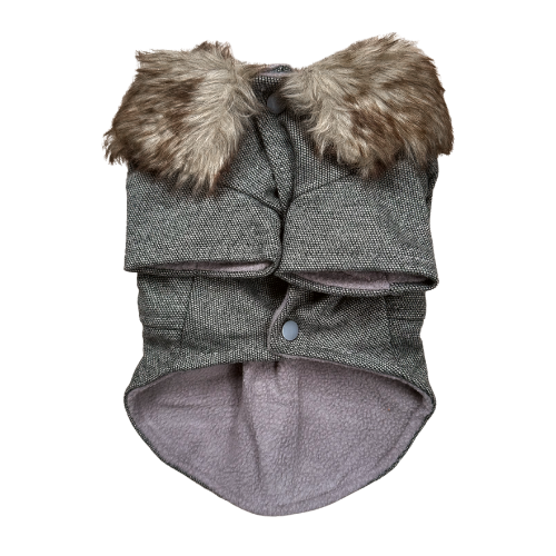 Trench en fourrure épaisse - Gris