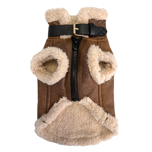 Veste aviateur sans manches - Marron