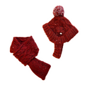 Cozy Knit Hat and Scarf Set - Red
