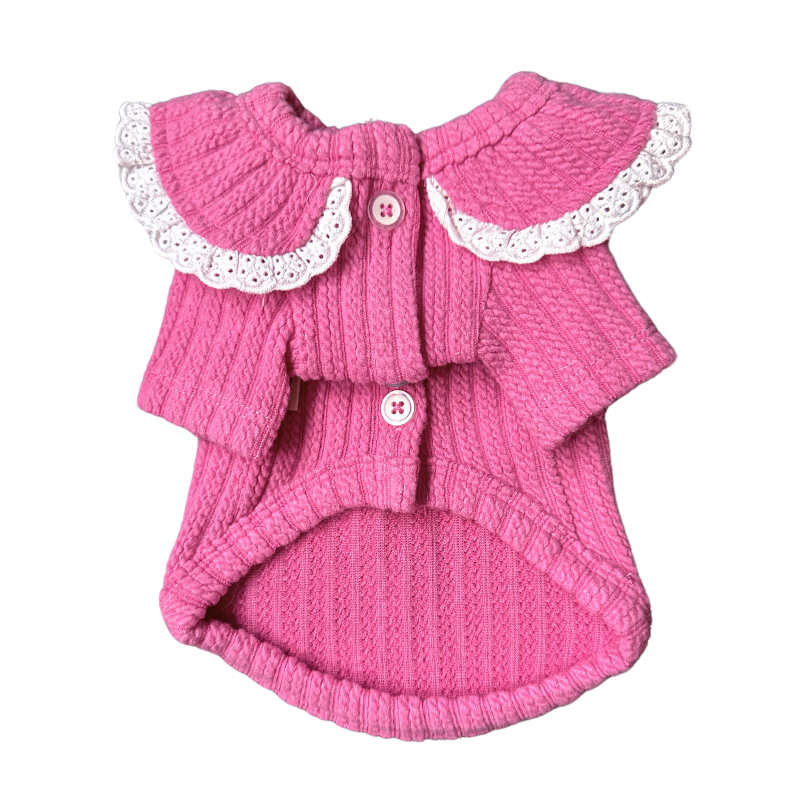 Cardigan à col Claudine - Rose