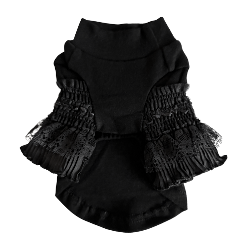 Haut élégant en dentelle – Noir