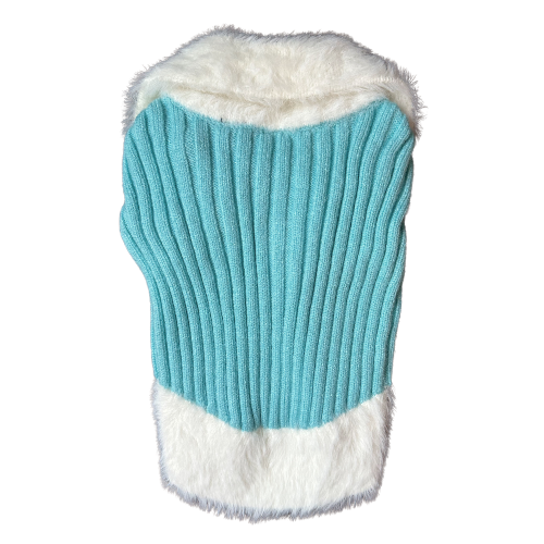 Gilet à col en fausse fourrure - Bleu sarcelle