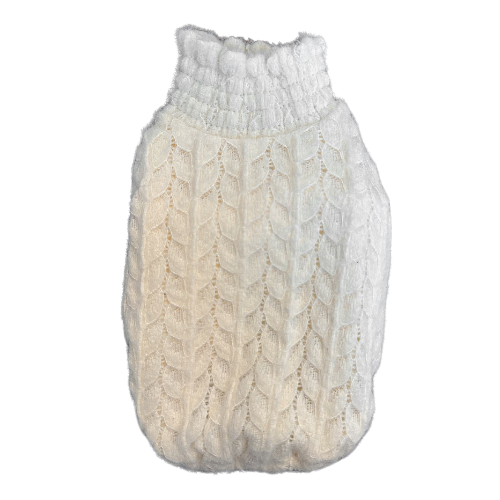 Pull en maille et dentelle crème