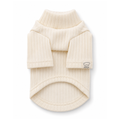 Pull à col roulé côtelé - Crème