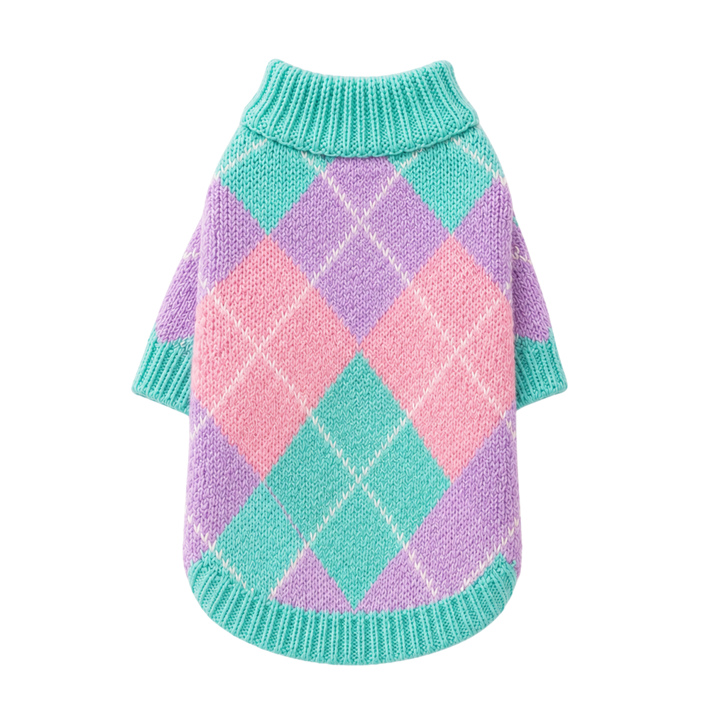 Pastel Argyle Knit Sweater