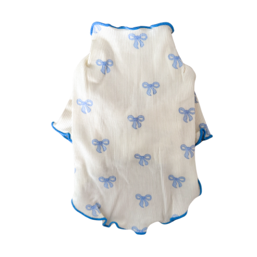 Haut bleu à motif de boucles