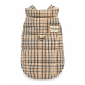 Plaid Puffer Jacket - Brown