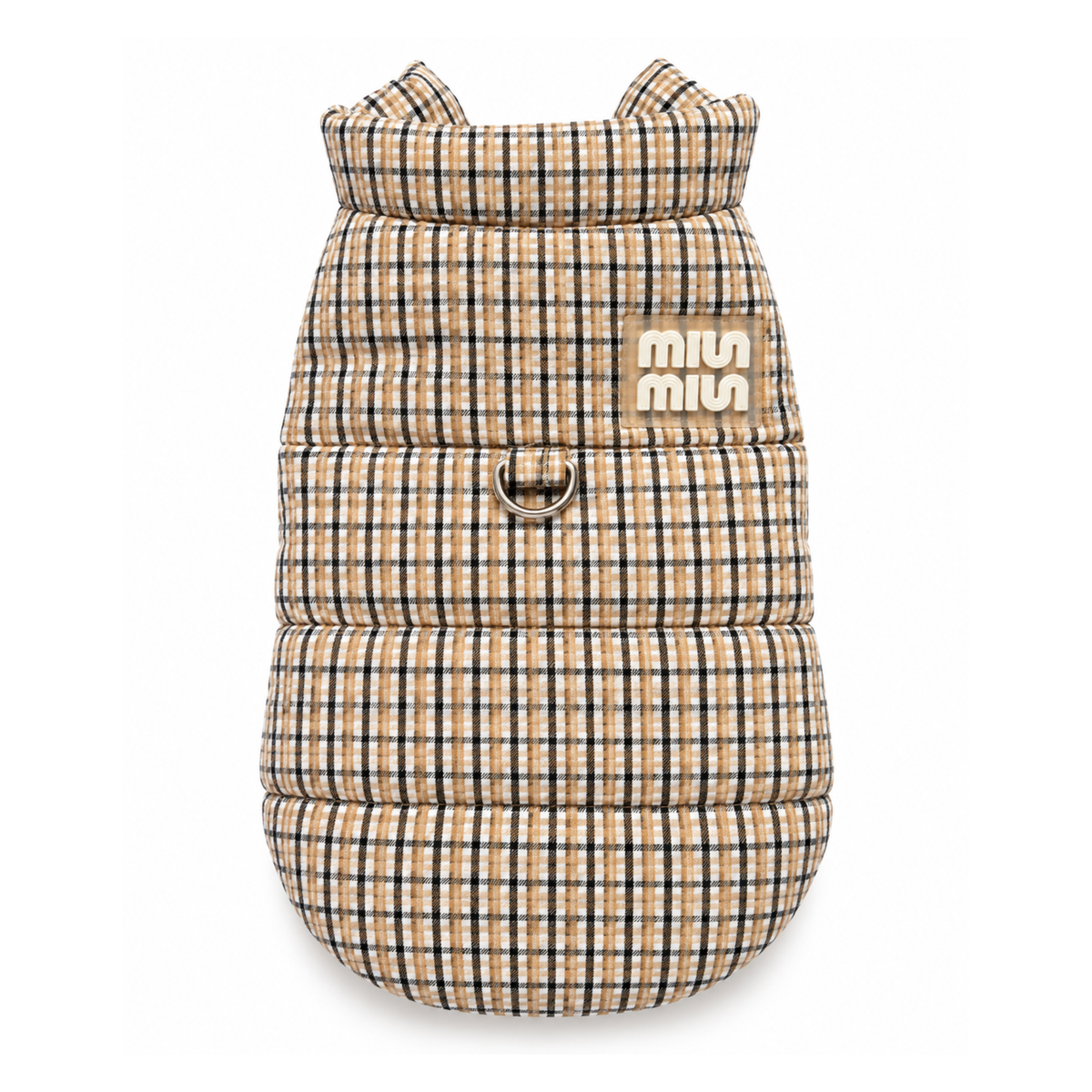 Manteau matelassé à carreaux – Brun