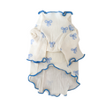 Haut bleu à motif de boucles