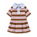 Robe polo rayée - Chocolat