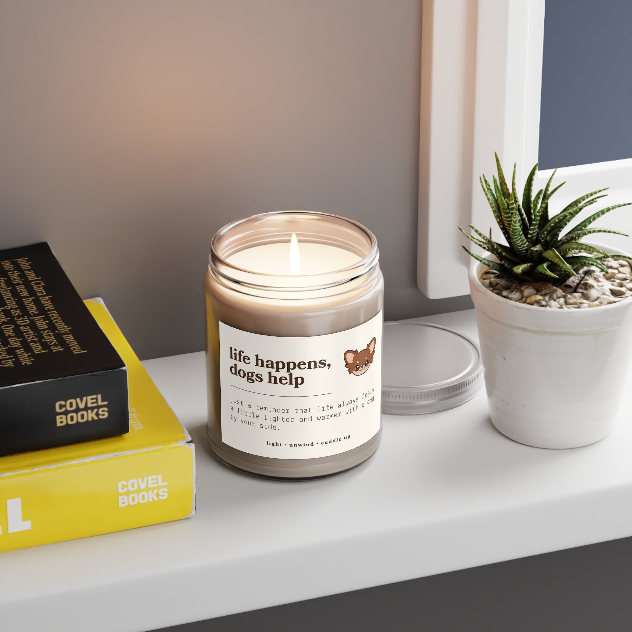 Dog Lover Soy Candle — "Life happens, dogs help"