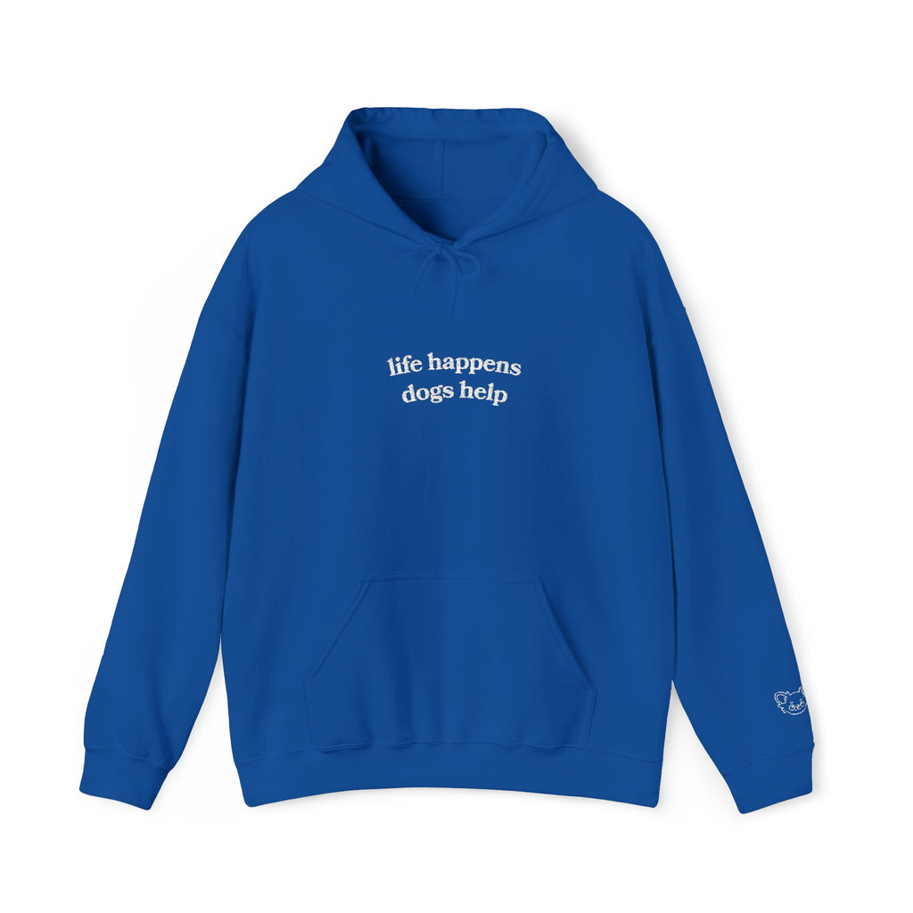 Hoodie “Life happens, dogs help” - Unisexe