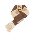 Foulard en tricot à cœurs – Brun et crème