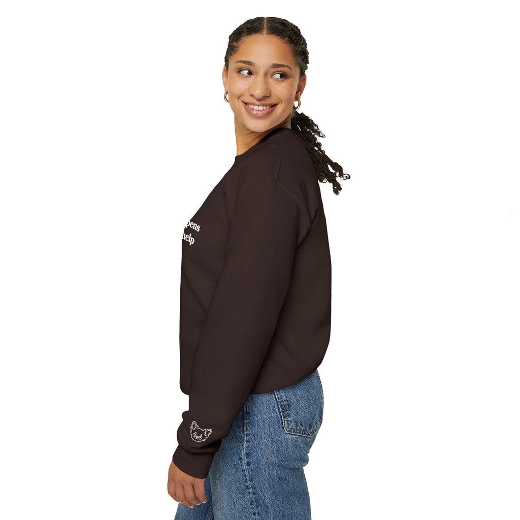 "Life Happens Dogs Help" Embroidered Sweatshirt - Unisex