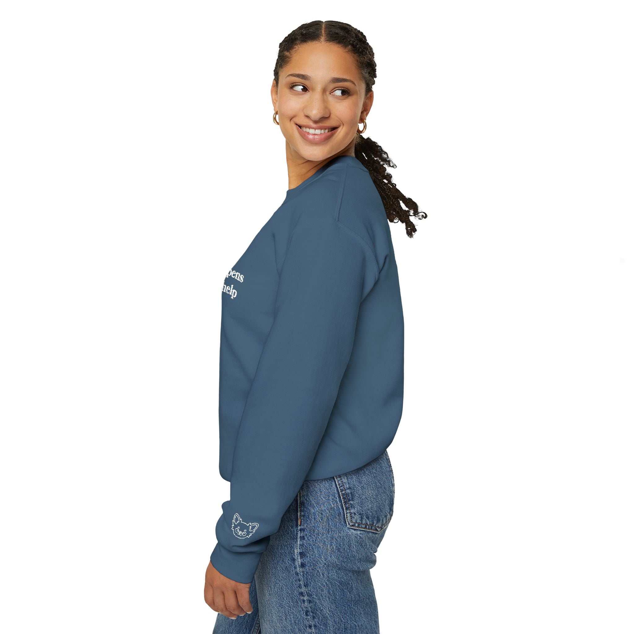 "Life Happens Dogs Help" Embroidered Sweatshirt - Unisex