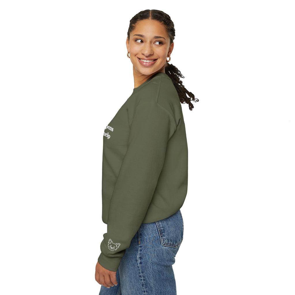 "Life Happens Dogs Help" Embroidered Sweatshirt - Unisex