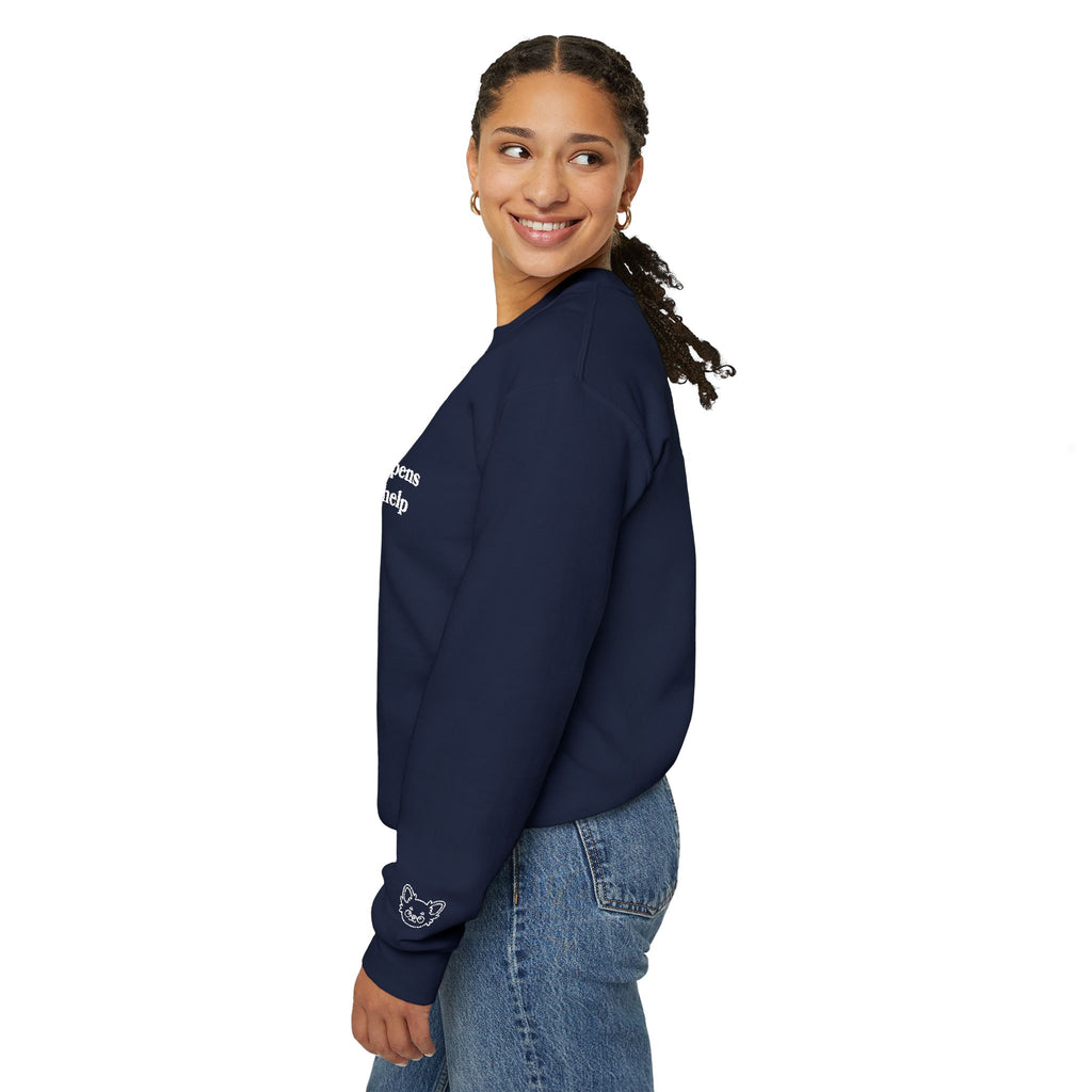 "Life Happens Dogs Help" Embroidered Sweatshirt - Unisex