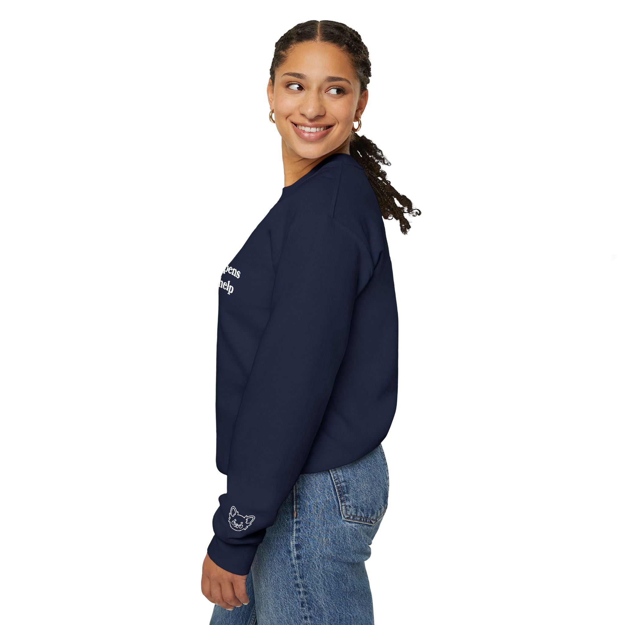 "Life Happens Dogs Help" Embroidered Sweatshirt - Unisex