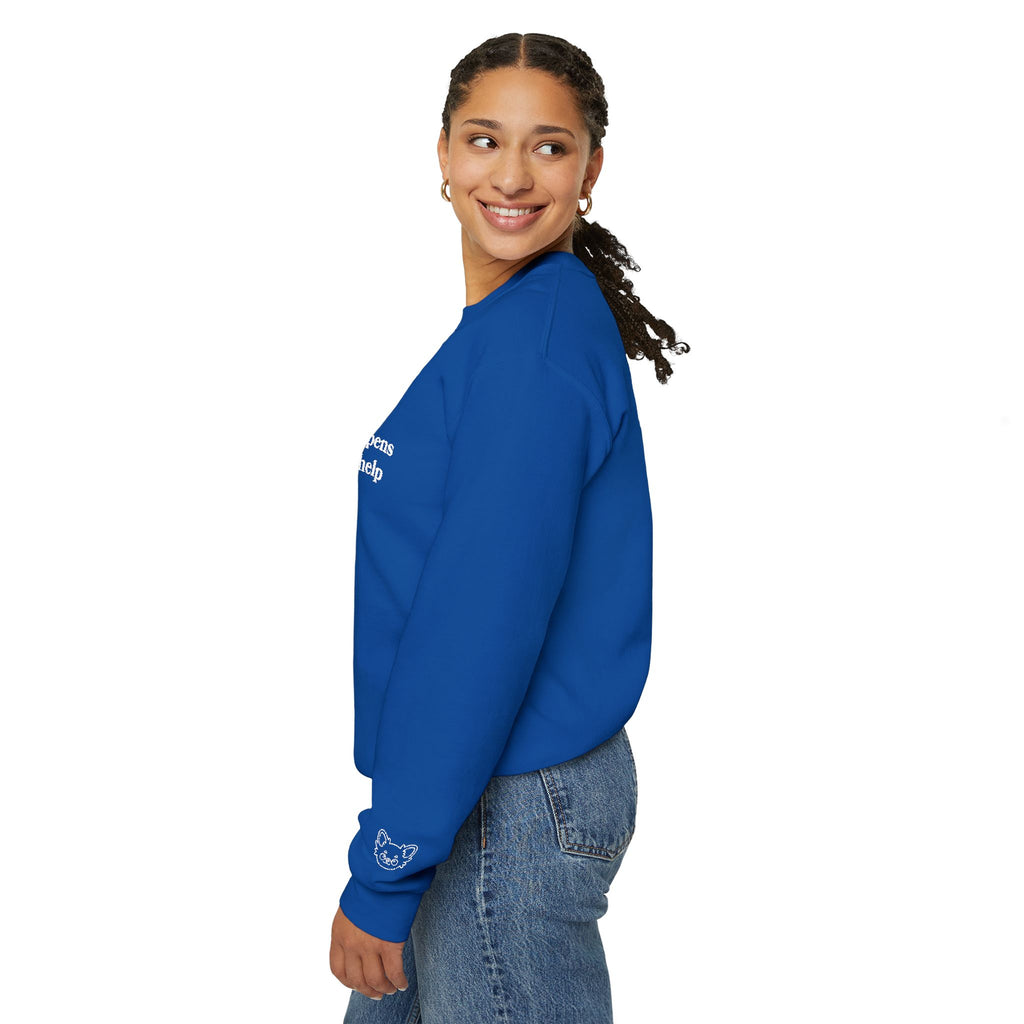 "Life Happens Dogs Help" Embroidered Sweatshirt - Unisex